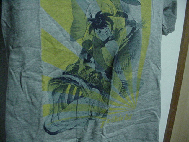 激安！希少★釣りキチ三平/BASS/ブラックバス/Tシャツ/M/アッシュグレー/UNICLO/UT/
