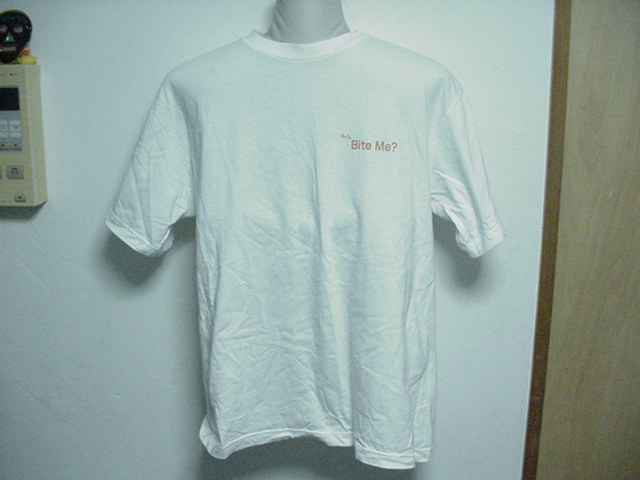 BITE ME/JIYADO REAG/Tシャツ/白/L